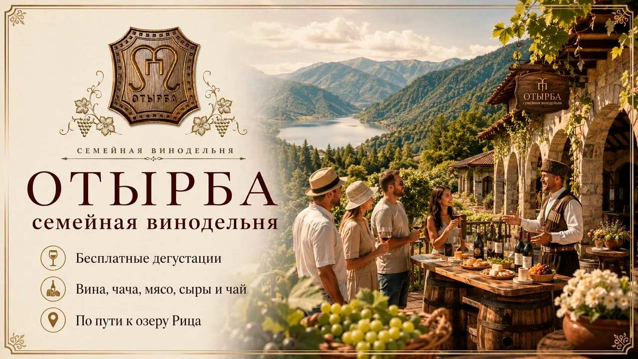 Фамильный Дом ОТЫРБА по пути экскурсии на озеро Рица